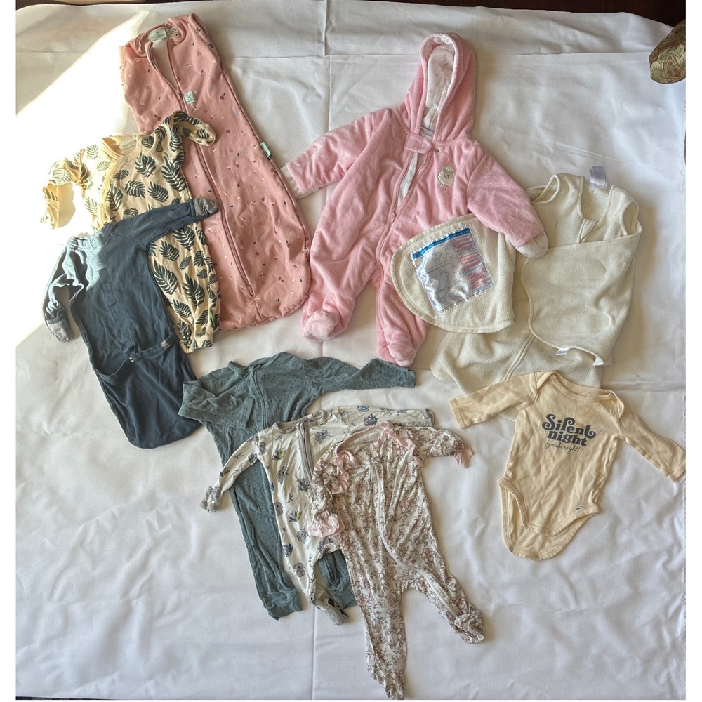 Halo Carter's Bellabu Bear Baby Bundle NB 0-3M Lot of 9 Items Pink Cream Floral
